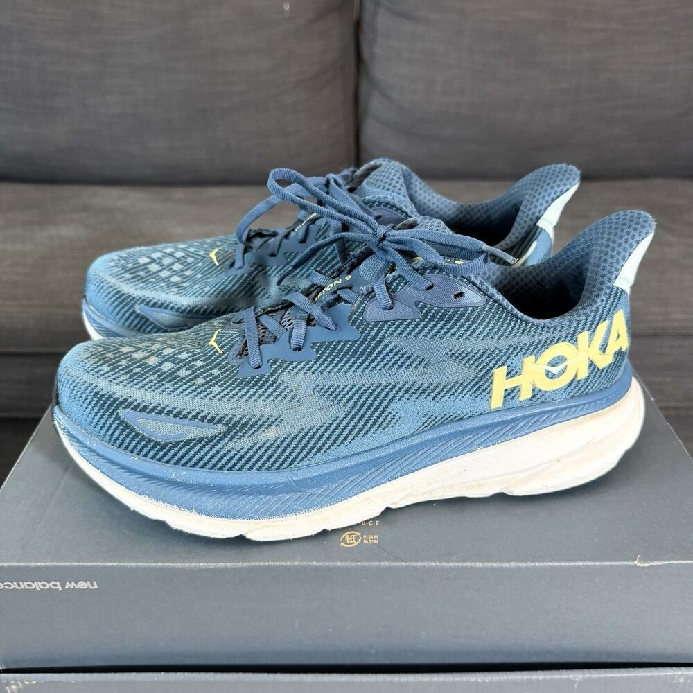 Hoka One One Clifton 9 Midnight Ocean Navy Blue Running Shoes Men’s Size 11.5D